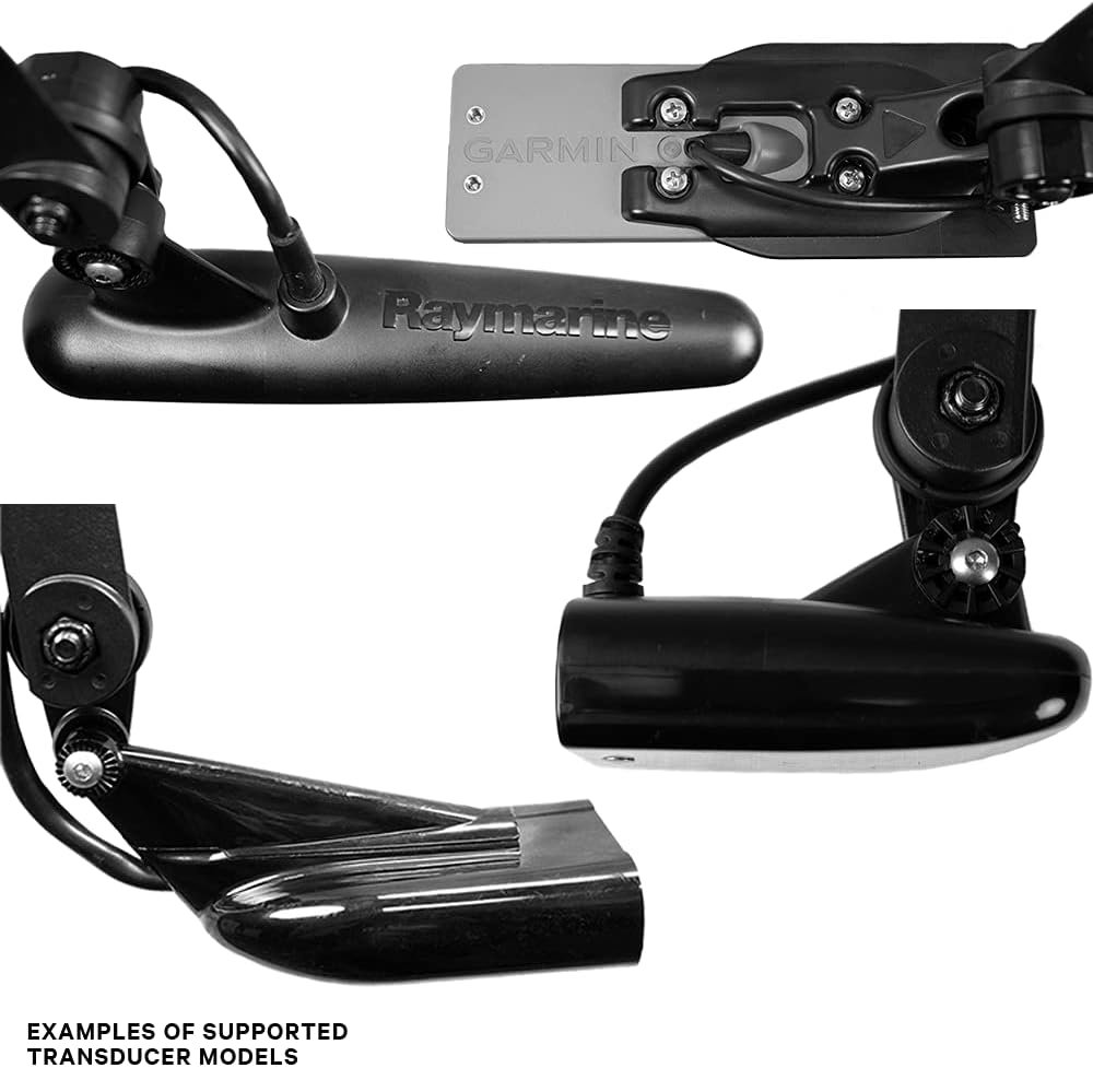 YakAttack Switchblade Transducer Mount | Track Mount Fish Finder Arm for Kayaks | 25.75" Adjustable Deployment Arm | Low Profile & Hydrodynamic | Built for Saltwater Use | Made in USA