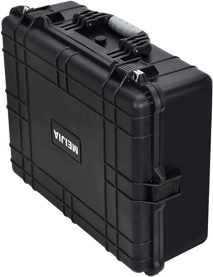 MEIJIA Portable Waterproof Protective Hard Case,Camera Case with Customizable Fit Foam Inserted, Elegant Black (9.17"x 7.56"x4.33")