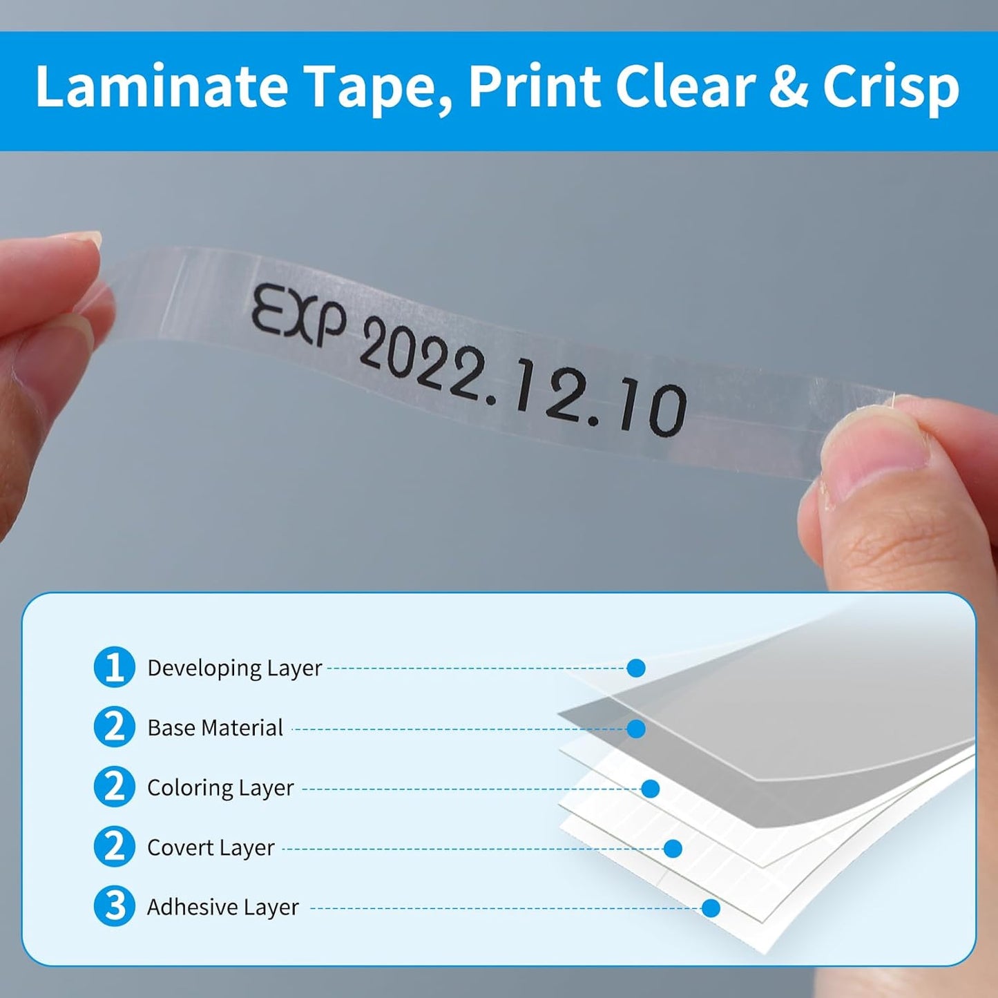 5 Pack Replacement for TZe-231 P Touch Label Tape Compatible with Brother P-Touch (TZ231 TZe231) Standard Laminated 12mm, Black on White, for Label Maker Tape PTH110 PT-D210 D220 D200 H100
