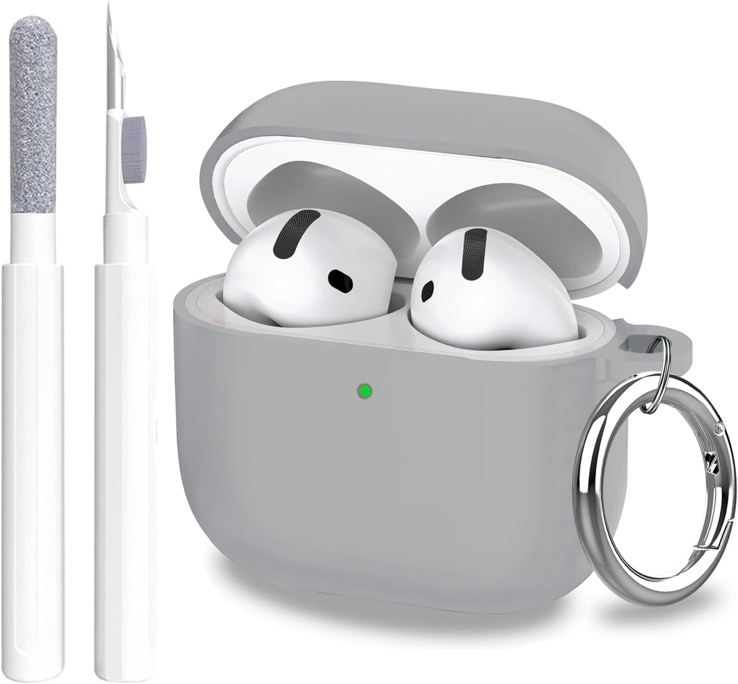 Aircawin for Airpods 4 Case Cover,Shockproof Case for Airpods 4th Generation Case Cover 2024,Premium Silicon Case with Keychain and Cleaing Pen for Airpods 4 Gen, Wireless Earphone Accessories-Blue