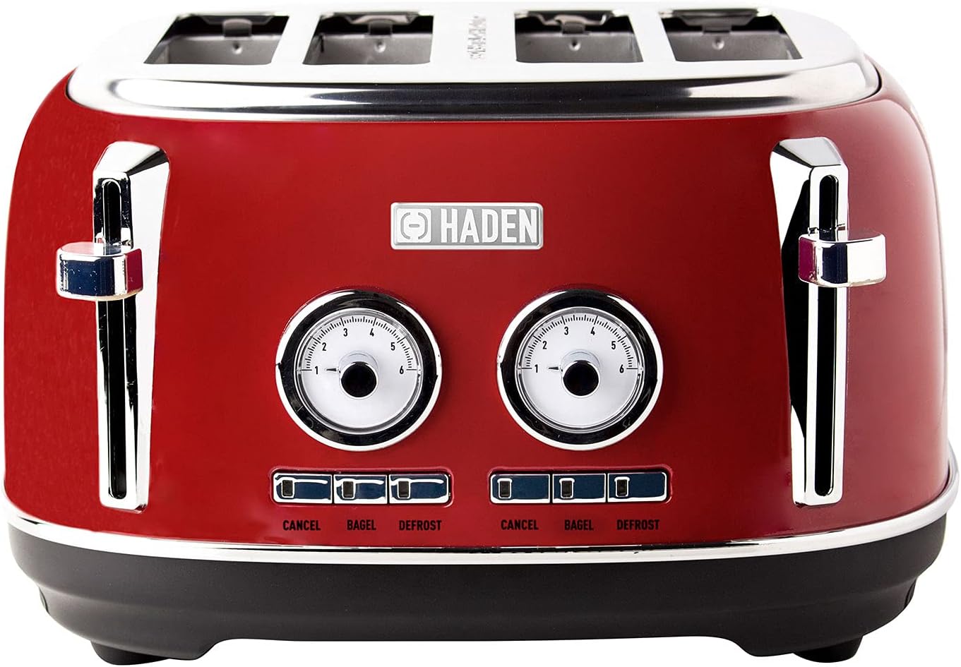 Haden Dorset 75083 Stainless Steel 1500W Retro Toaster 4 Slice Wide Slot w/Removable Crumb Tray and Settings, Black/Copper Toasters w/Adjustable Browning Control, Smart Toaster