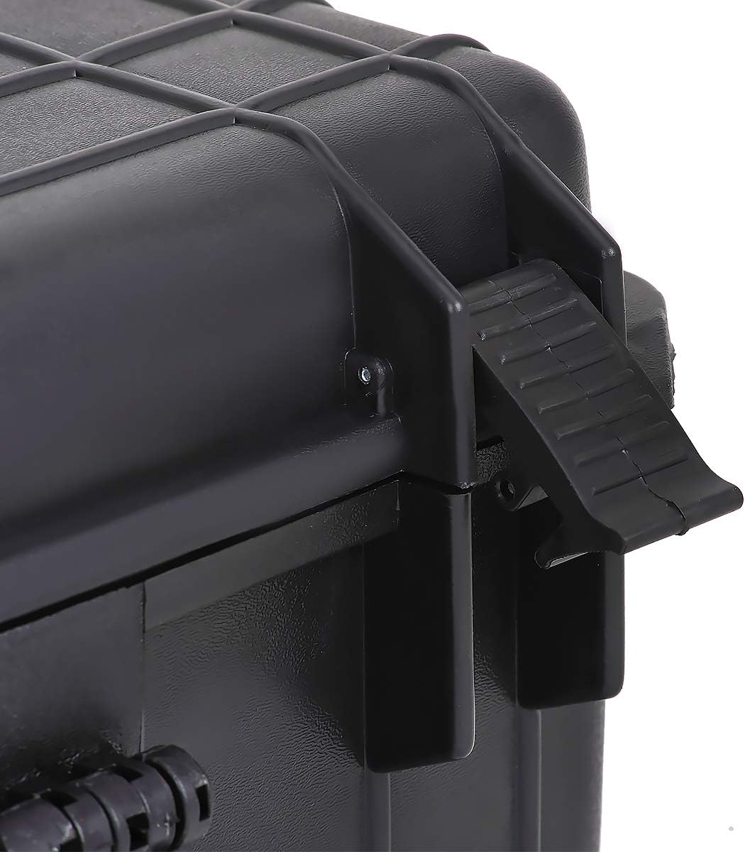 MEIJIA Portable Waterproof Protective Hard Case,Camera Case with Customizable Fit Foam Inserted, Elegant Black (9.17"x 7.56"x4.33")