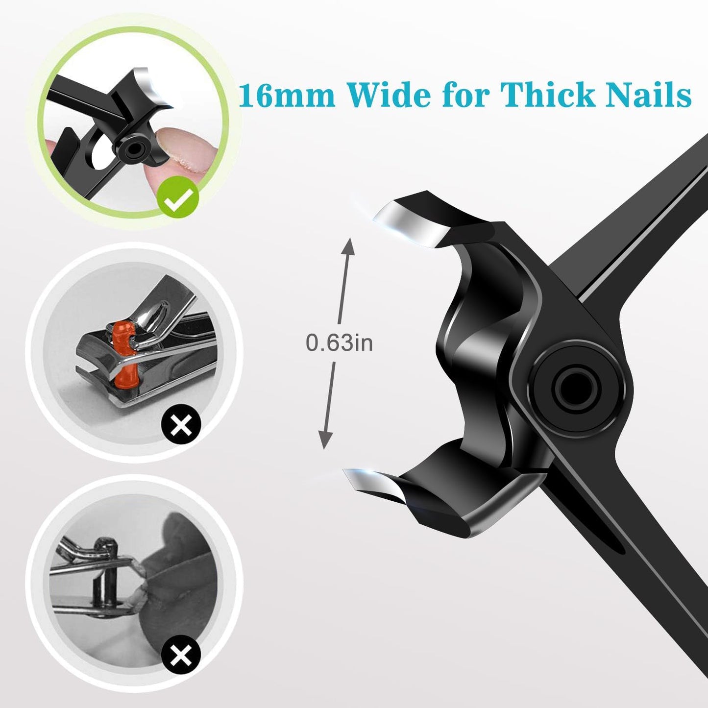 Nail Clippers for Men Thick Nails -DRMODE Heavy Duty Large Toenail Clippers for Thick Nails with Wide Jaw Opening, Ultra Sharp Stainless Steel Finger Nail Clippers Cutter for Tough Nails,Seniors,Adult