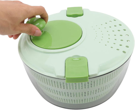 Salad Spinner, Lettuce Spinner with 2 Lid Locks 4L Vegetable Dryer PP Salad Spinner Fruit And Vegetable Wash for Home Kitchen Green