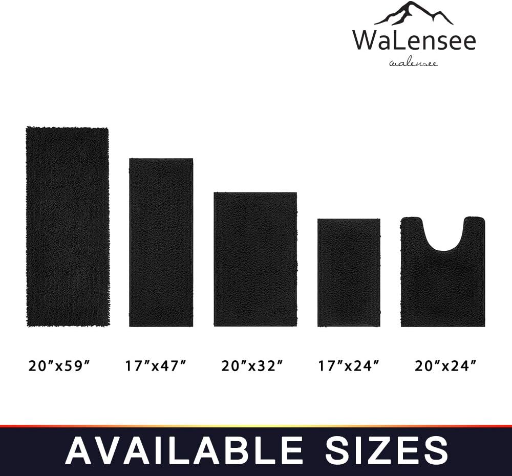 Walensee Bathroom Rug Non Slip Bath Mat (24x17 Inch Blush) Water Absorbent Super Soft Shaggy Chenille Machine Washable Dry Extra Thick Perfect Absorbant Best Small Plush Carpet for Shower Floor
