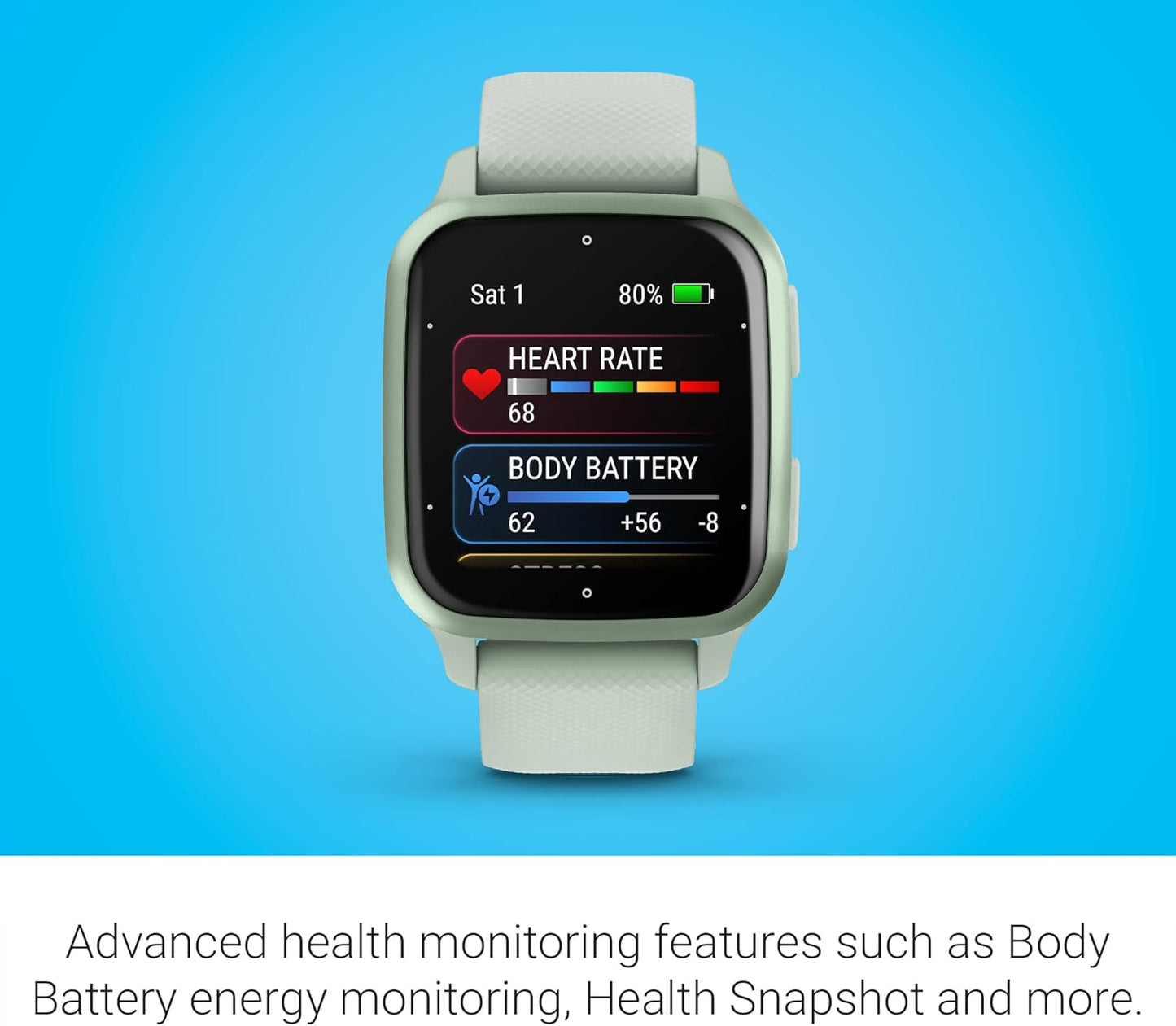 Garmin Venu® Sq 2 GPS Smartwatch, All-Day Health Monitoring, Long-Lasting Battery Life, AMOLED Display, Slate and Shadow Gray