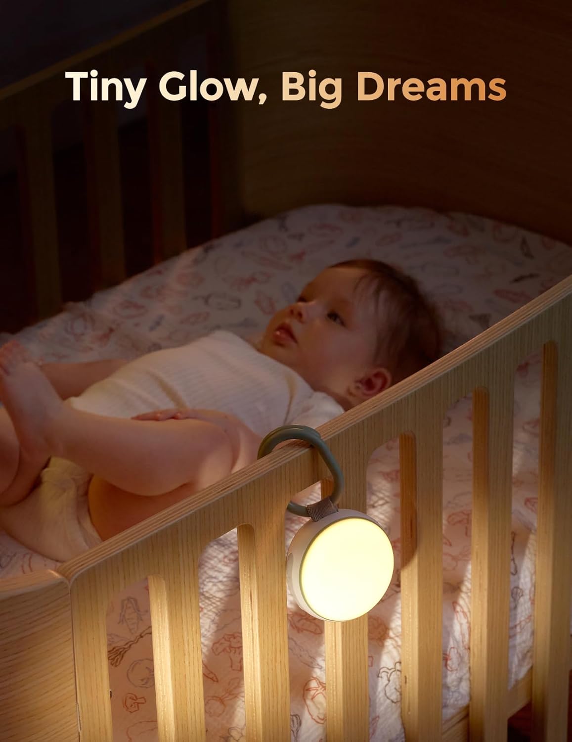 Momcozy Portable Sound Machine with Night Light, White Noise Sound Machine for Baby, 20 Soothing Sounds, Sound Therapy, Long-Lasting Power, Timer, Clips on Stroller, Baby Shower Gifts