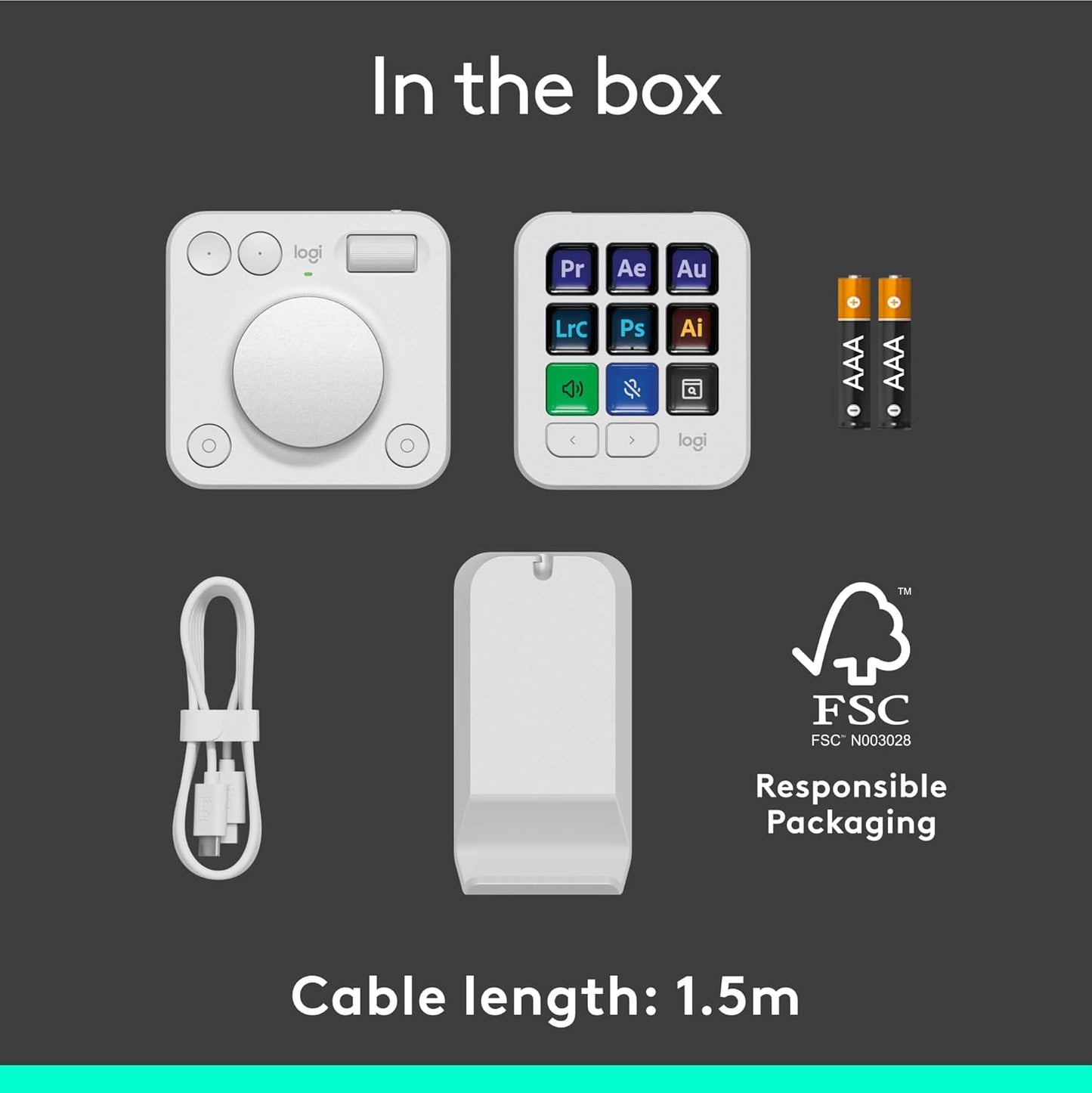 Logitech MX Creative Console - 9 Customizable LCD Keys, Control Dial for Graphic Design, Video Editing, Control Adobe, Zoom, Spotify and More - Graphite, with 3-Month Adobe Creative Cloud Membership