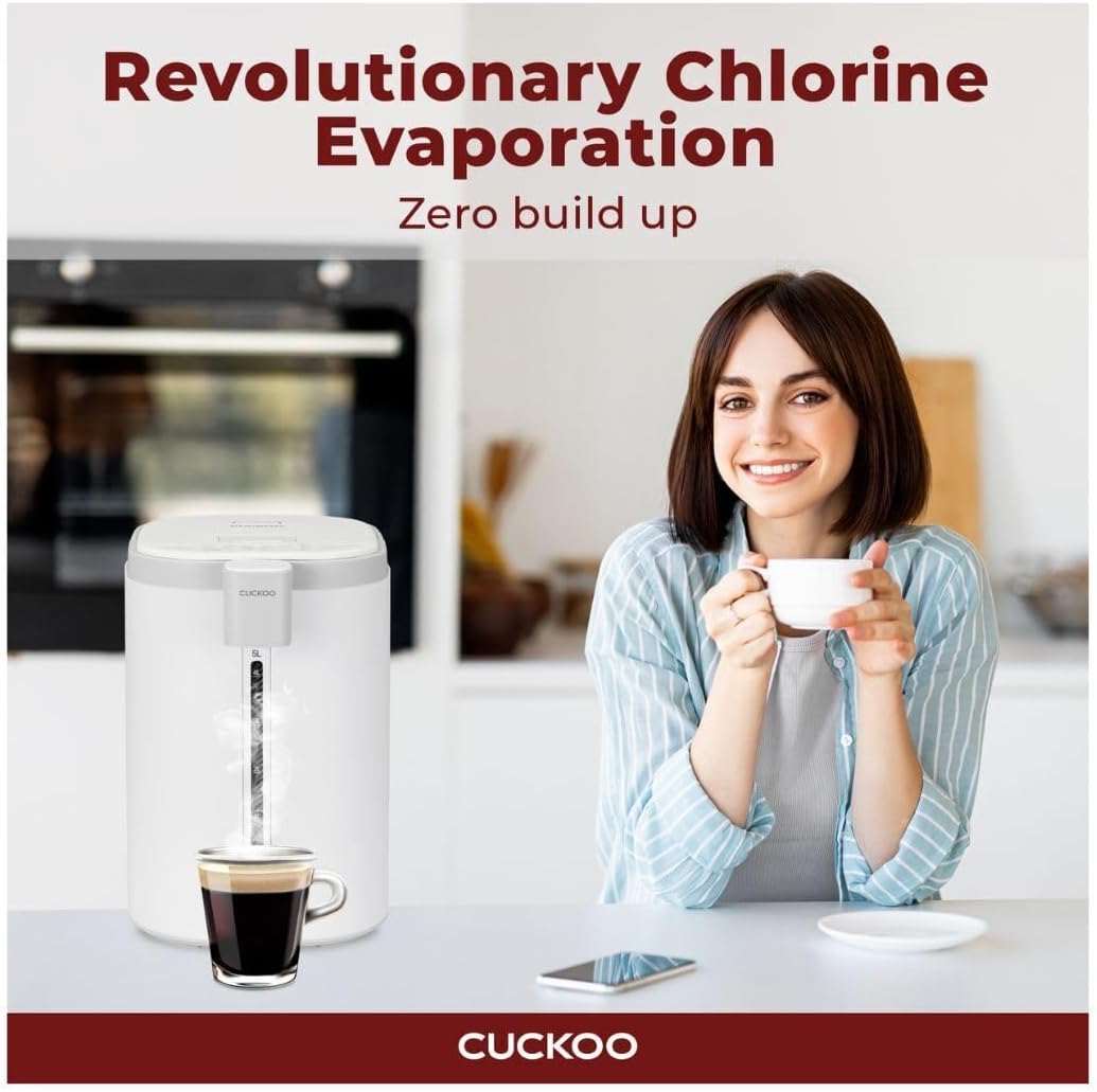 Cuckoo CWP-A501TW | Hot Water Dispenser & Warmer | Auto Dispense & Boil Dry Protection | Insulated Stainless Steel | 5 Liter