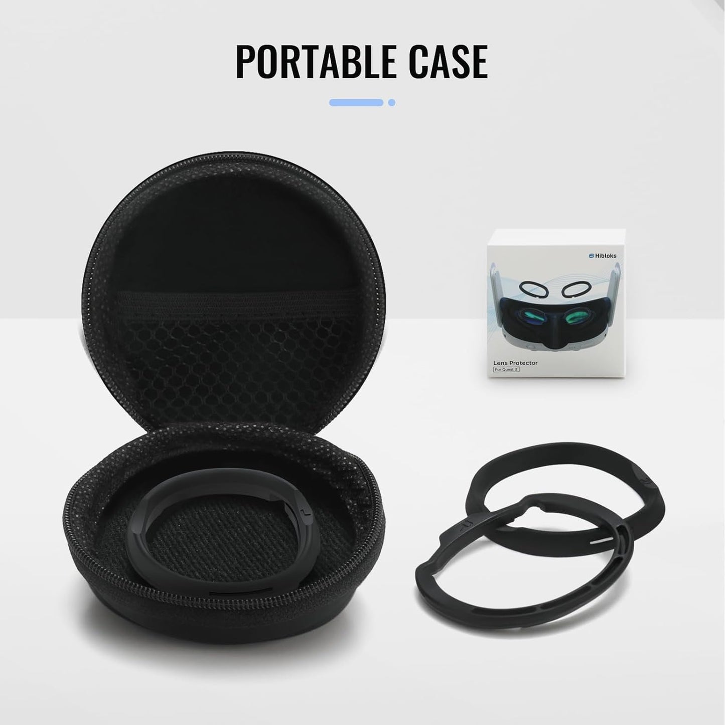 Hibloks Glasses Spacer for Meta/Oculus Quest 3, Prevent Myopia Glasses and VR Lenses from Scratching Each Other. VR Lens Protection Accessories with Magnetic Frame and Silicone Anti-Scratch Ring