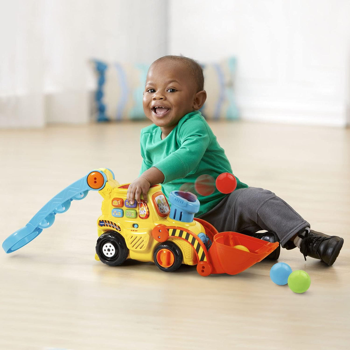 Push and Pop Bulldozer Toy | Interactive Push Toy for Toddlers | Ball Popping Construction Vehicle | Early Learning Push Toy | Motor Skill Development Toy - PuriLite