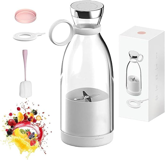 Juicengo Portable Blender, 2 In- 1 Fresh juice Bottle with Cordless Charging, Easy to Use & Self-Cleaning, 20000rpm, for Smoothies, Milkshakes (White)