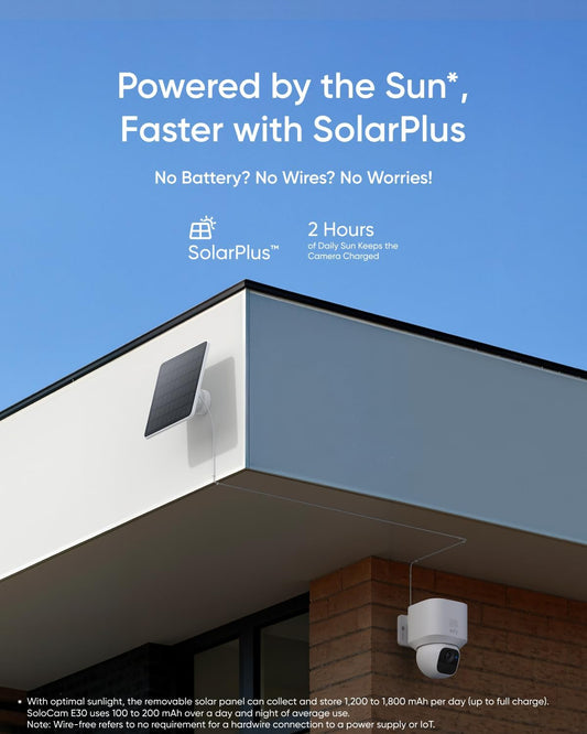 eufy Security SoloCam E30, 2-Cam Kit, Security Cameras Wireless Outdoor, Solar Camera Outdoor Wireless, 360° Pan, AI Tracking, 2K Clarity, No Monthly Fee