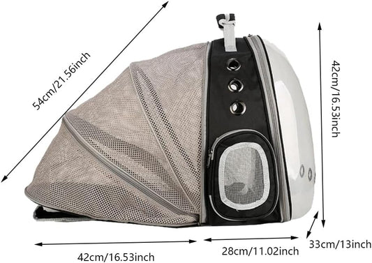 Cat Backpack Carrier Pet Dog Expandable Carriers Bag with Space Capsule Clear Bubble Window for Kitten Small Puppy and Bunny Cats Travel Hiking Walking Outdoor Use - PuriLite