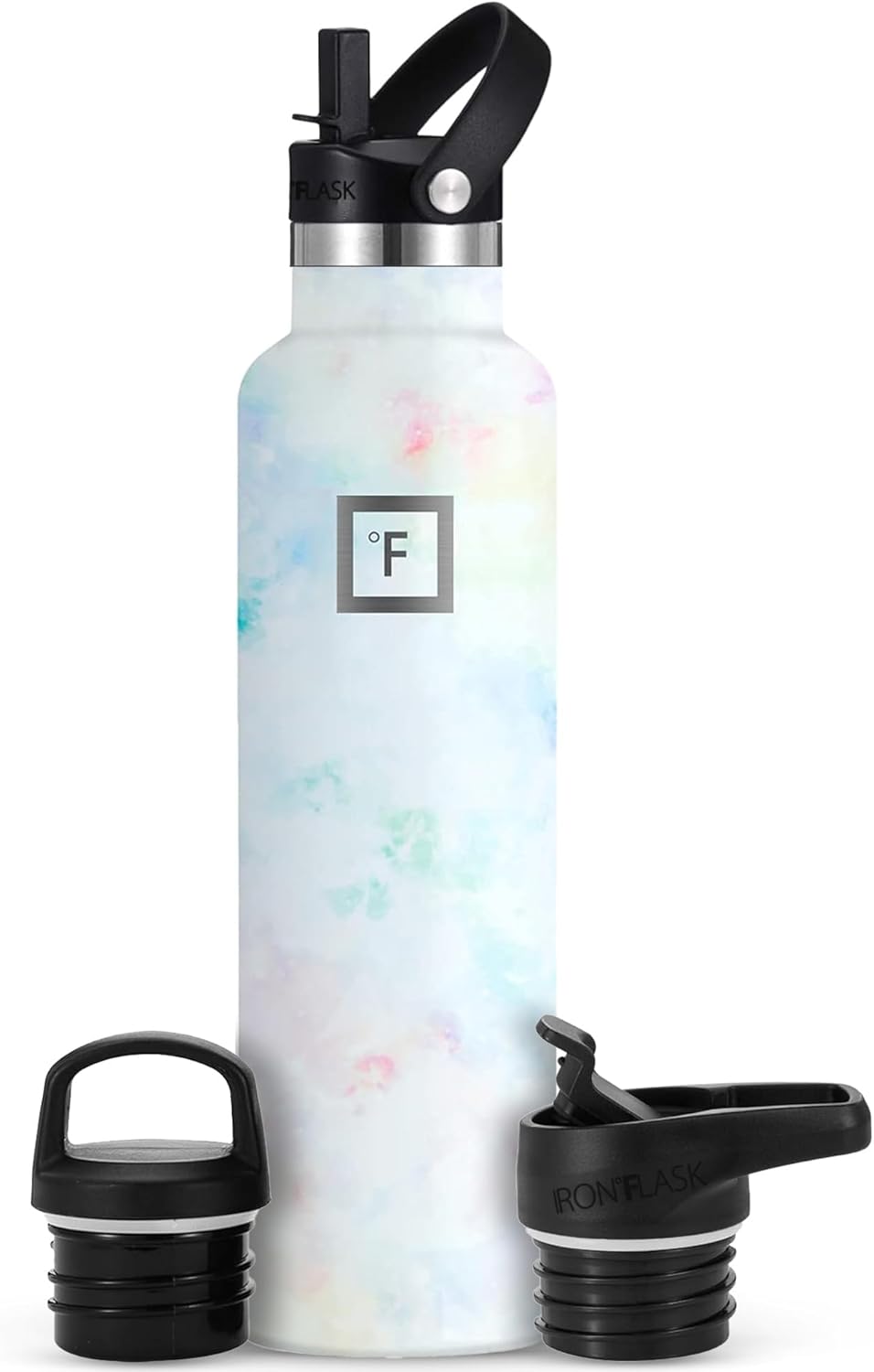 Camping & Hiking Hydration Canteens - 24oz 3 Lids (Narrow Straw/Spout Lid) Leak Proof Vacuum Insulated Stainless Steel - Hot & Cold Double Walled Sports Water Bottle