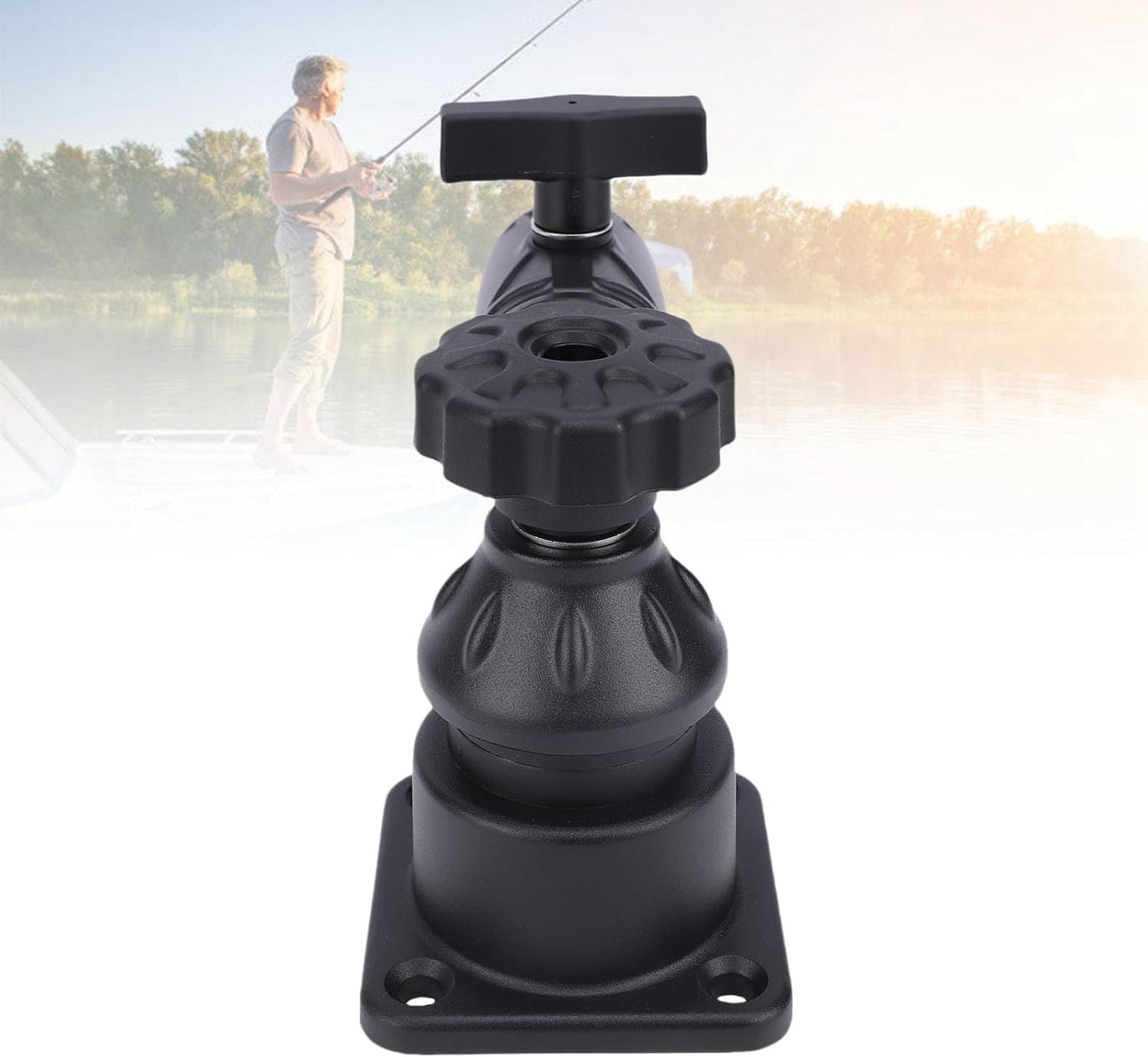 Diydeg Fish Finder Mount, Aluminum Alloy Nylon Electronic Mount with Screws, Anti Wear Shock Absorption Display Fish Finder Bracket for Kayak Pontoon Canoe Marine Boat Fishing Black
