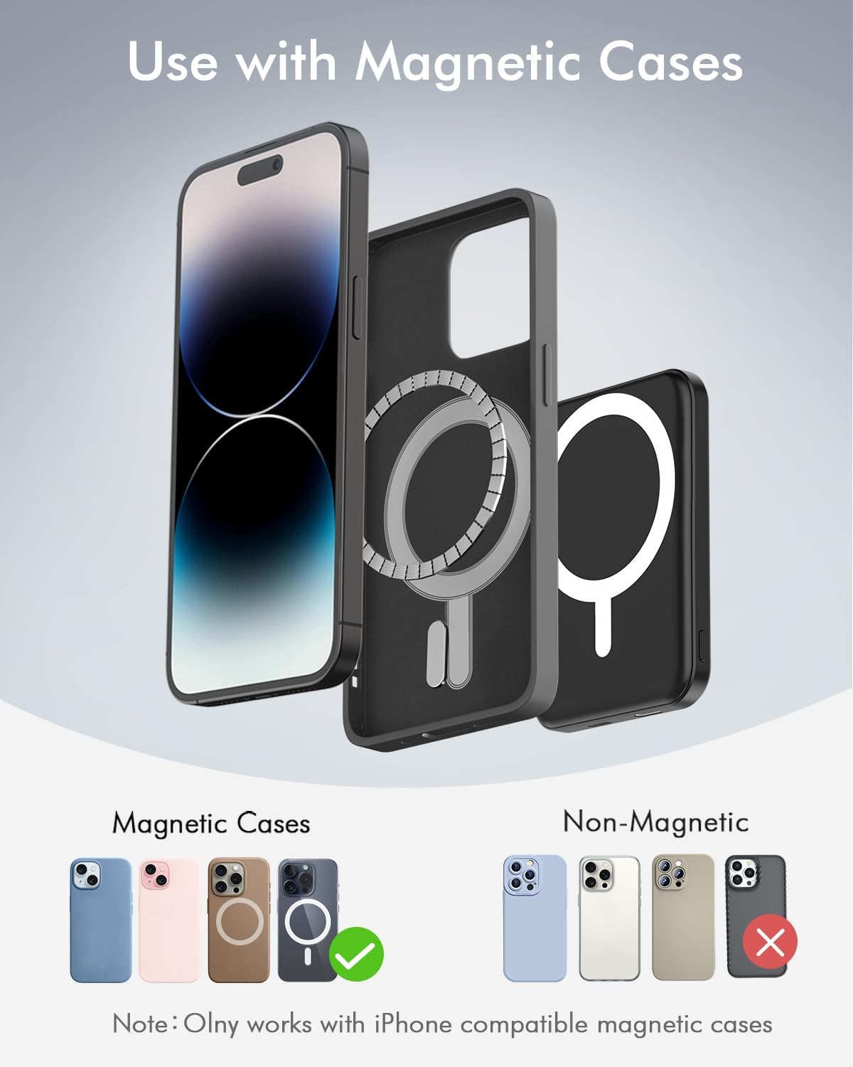 Podoru Mag-Safe Power Bank, Mini 5000mAh Magnetic Battery Pack Power Bank with USB-C Cable 20W Fast Charging Ultra Slim for MagSafe Charger Portable for iPhone 17/16/15/14/13/12/ All Series-Black
