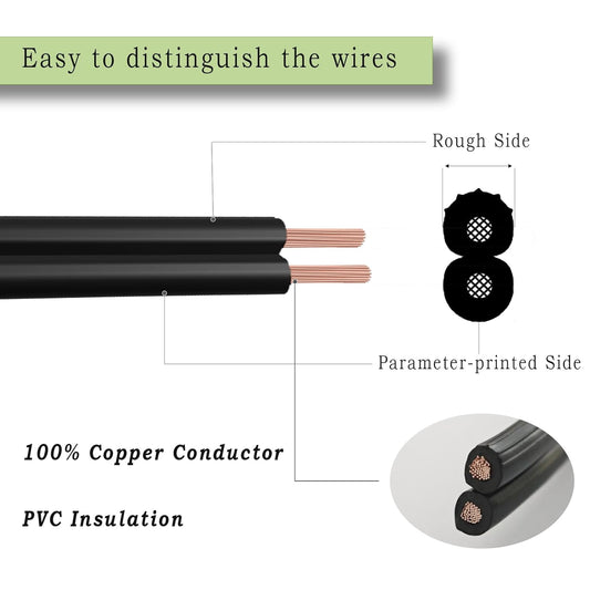 Cableague 12/2 Low Voltage Landscape Lighting Wire 250Ft 12Awg*2C Waterproof Conductor Outdoor Direct Burial 250 Feet Black 250 Feet - PuriLite