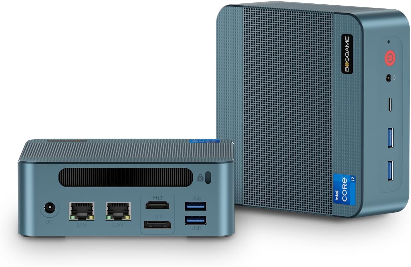 BOSGAME Mini PC P2 Pro, Intel i9-12900H (14C/20T,up to 5GHz) 32GB DDR5 RAM 1TB PCIe Gen 4 NVMe SSD Mini PC, 1x Thunderbolt 4 Port, 2X 2.5G LAN Ports,4K Triple Display, WiFi 6E, Bluetooth 5.2