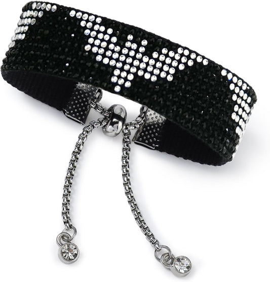 Rigoorium Ghost Charm Bracelet for Women Men – Halloween Jewelry with Sparkling Rhinestones, Adjustable Chain Spooky Costume Party Gift