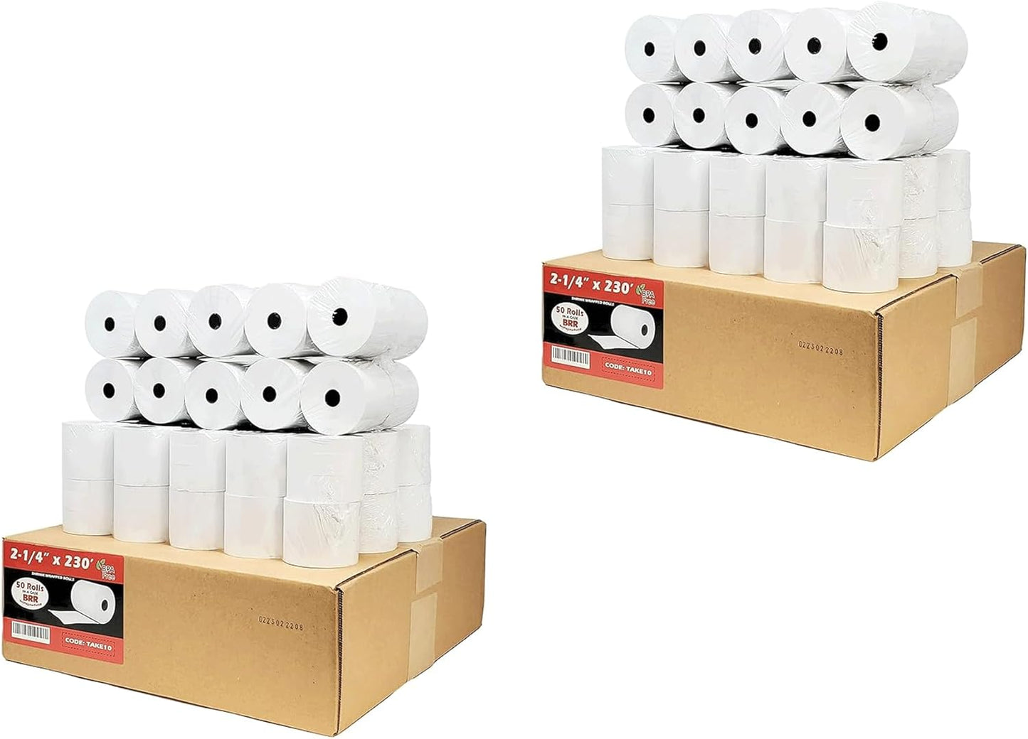 (50 Rolls) 2 1/4 x 50 Thermal Paper Receipt Rolls 2.25 x 50 ft POS Cash Register fits All Credit Card Terminals