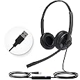 Yealink UH37 Professional USB Headset with Microphone for PC Laptop Noise Cancelling & Volume Control VoIP Skype Teams Online Conference(Mono)(USB-A)