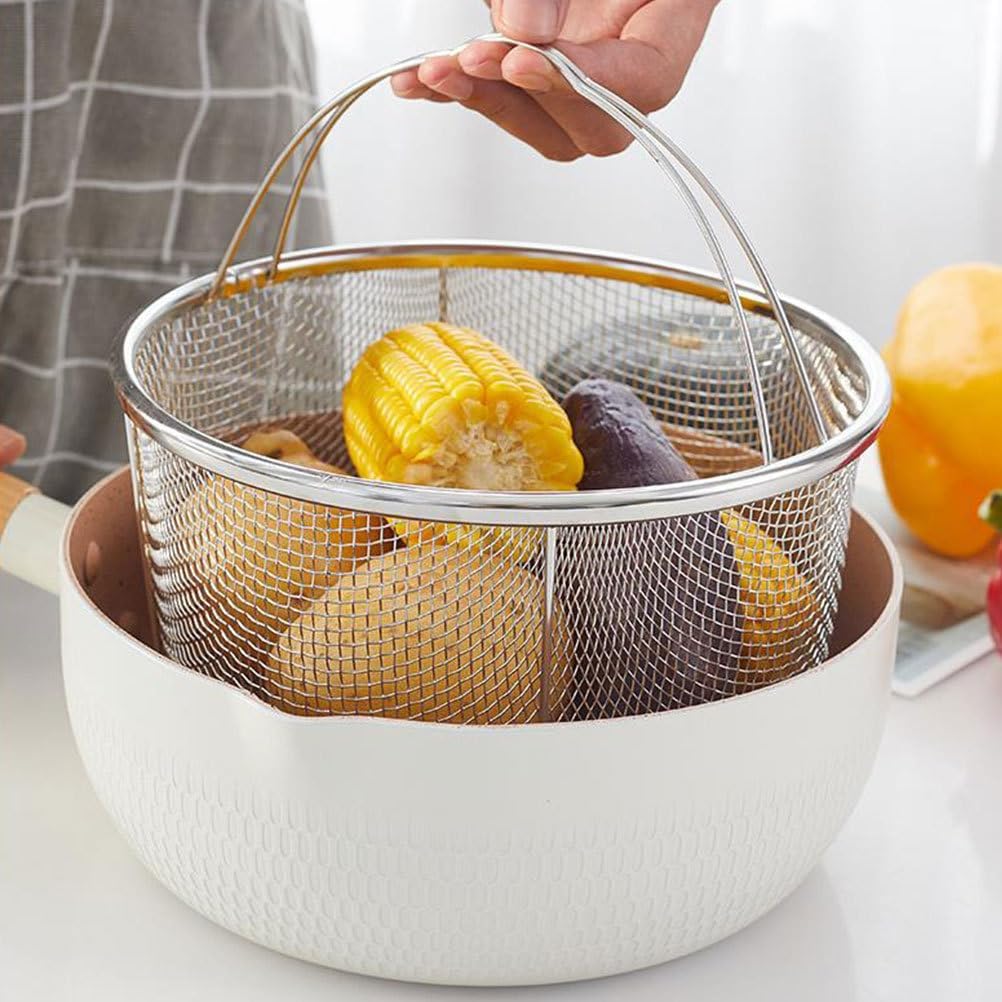 Purilite Select Stainless Steel Deep Fryer & Steamer Basket
