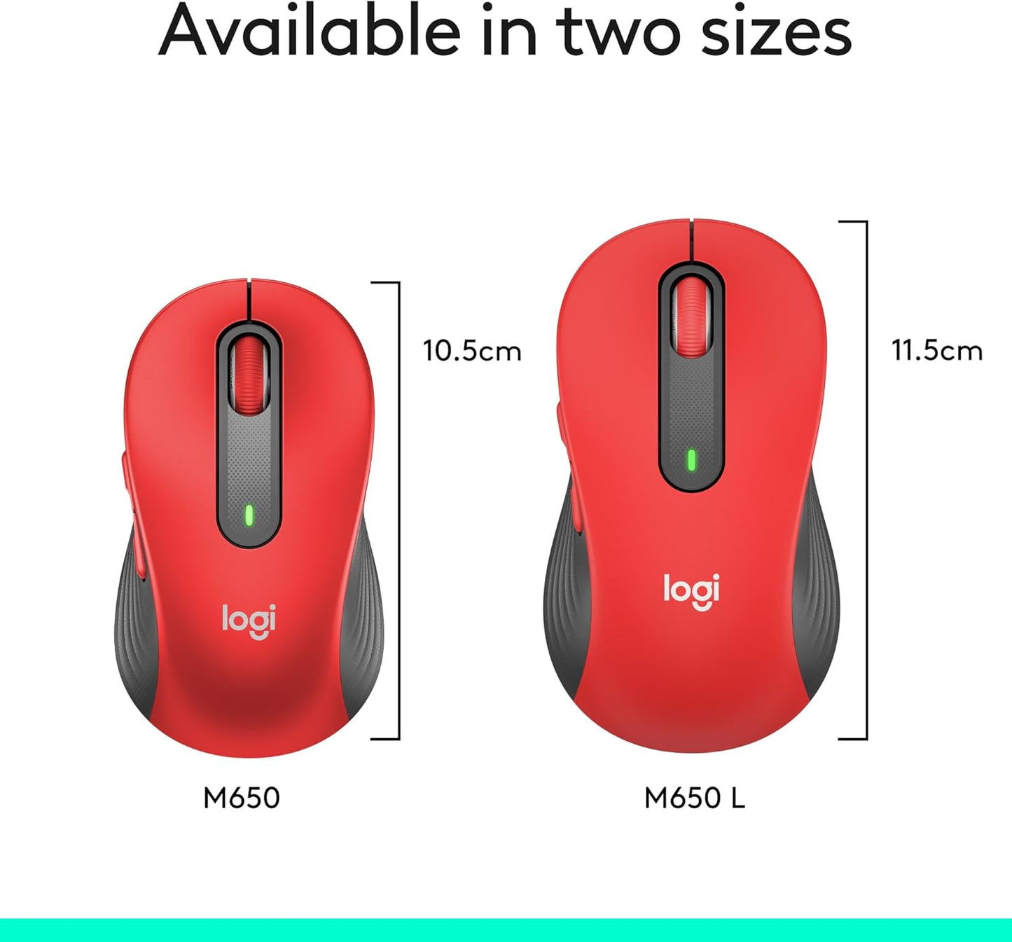 Logitech Signature M650 L Full Size Wireless Mouse - For Large Sized Hands, 2-Year Battery, Silent Clicks, Customizable Side Buttons, Bluetooth, for PC/Mac/Multi-Device/Chromebook - Black