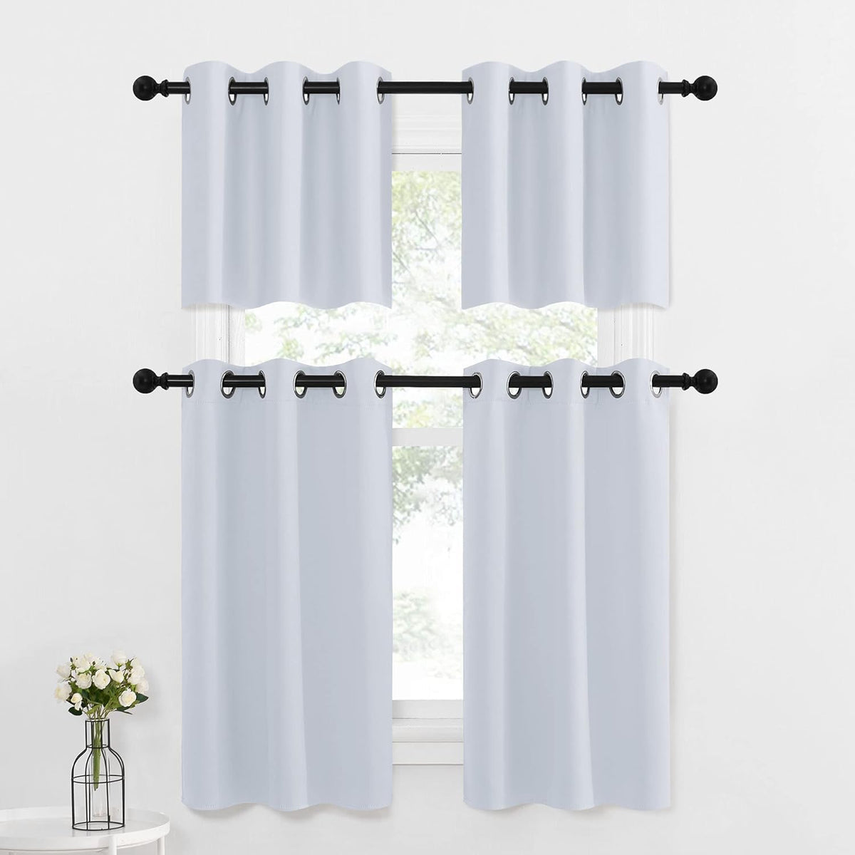NICETOWN Blackout Curtains 2 Panels for Bedroom- Thermal Insulated Grommet Blackout Curtains 63 Inches Long for Living Room/Kitchen Rideaux occultants (2 Panels, W42 x L63 -Inch,Grey) - PuriLite