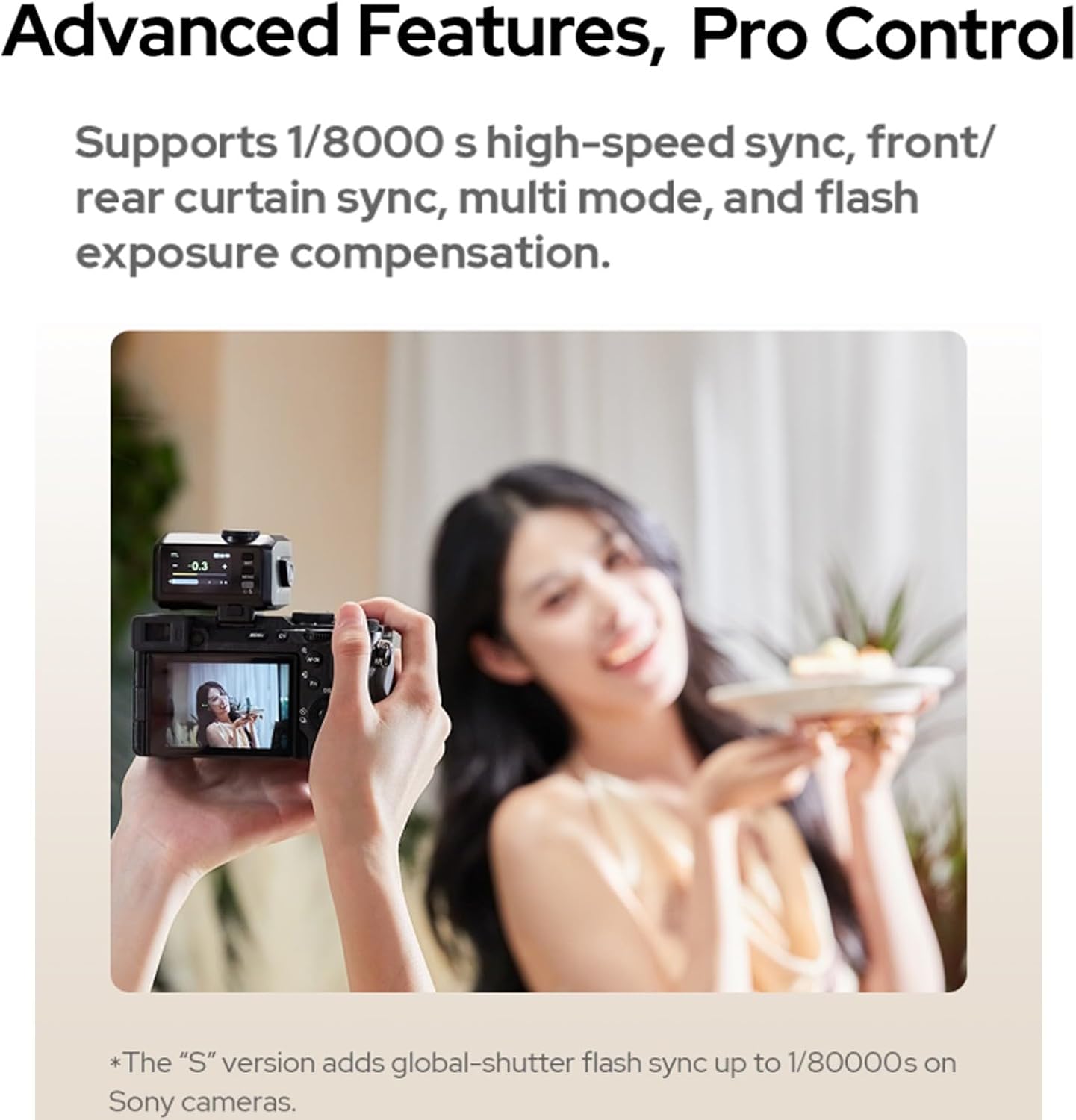 Godox iT30Pro S iT30Pro-S TTL Flash for Sony Camera, GN15 1.5s Recycle Time, 560 Full Power Flash, 1/8000 HSS, 2.4G Wireless, Built-in Lithium Battery, 2.8″ Full-Color Touchscreen Speedlight (Black)