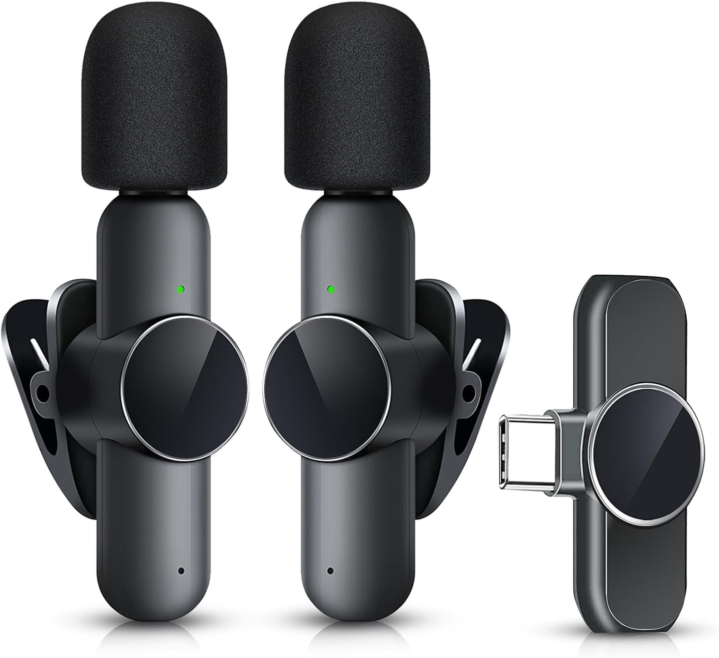 2 Pack Wireless Lavalier Microphone for iPhone iPad, RICCHI Mini Microphone Plug-Play Wireless Mic for Video Recording, Interview, YouTube, Facebook, TikTok, Auto Sync and Noise Reduction