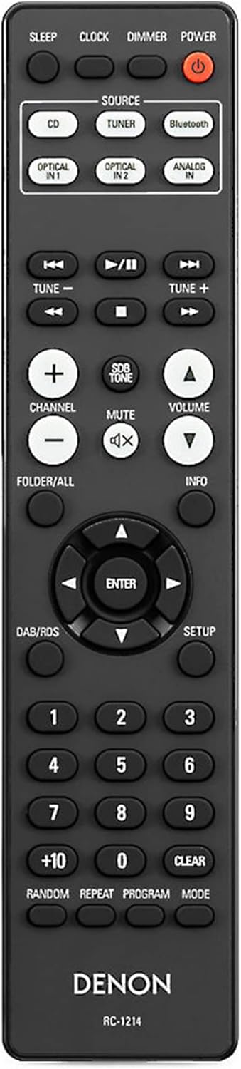 Denon System with Bluetooth FM/AM Tuner CD Player Black (DM41SBK)