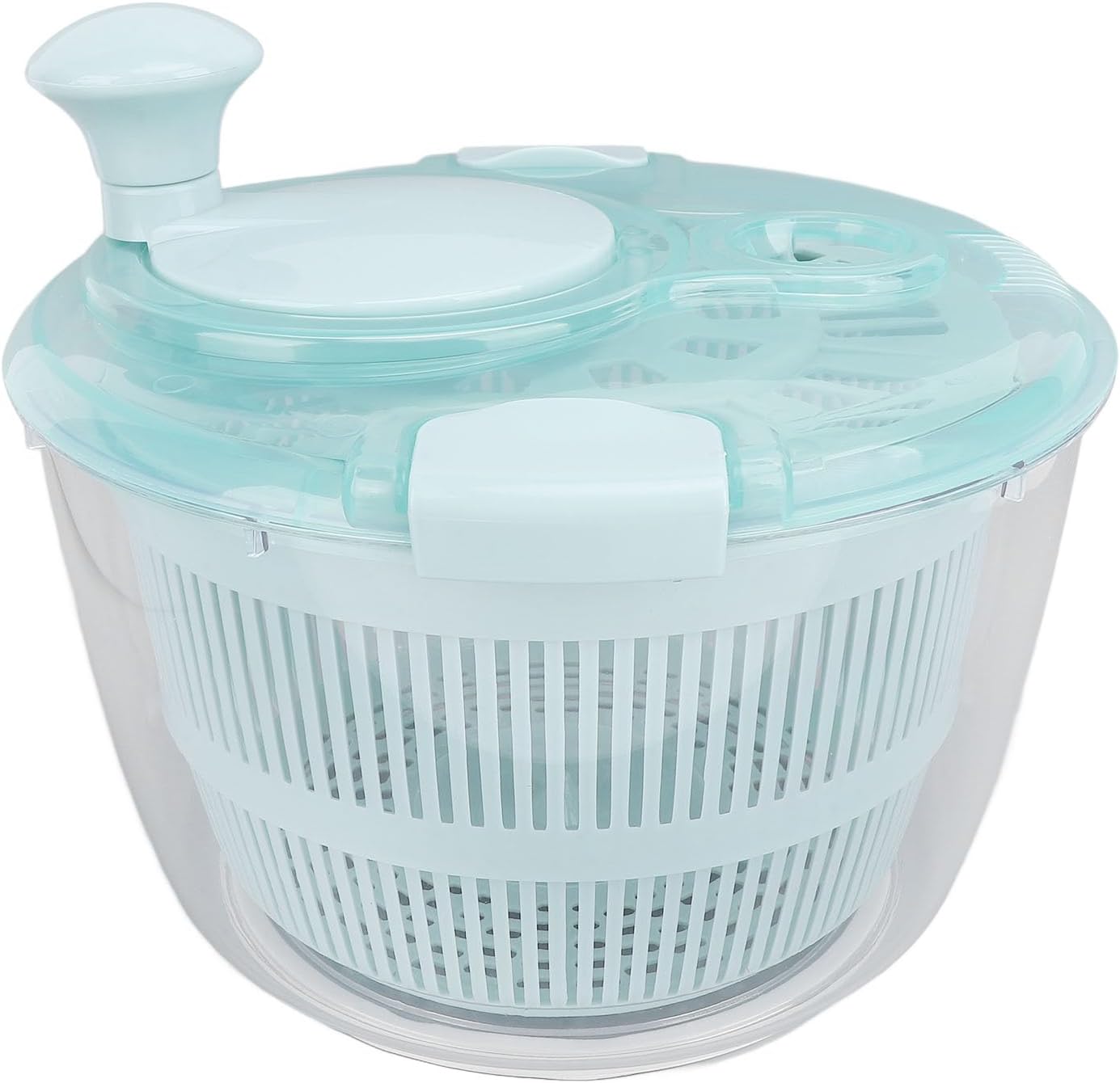 Salad Spinner, 5L Capacity Fast One Handed Manual Lettuce Spinner Salad Spinner Small with Non Slip Base for Vegetable Fruit Lettuce