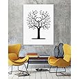 Wedding Fingerprint Tree, Canvas Signature Guestbook, Fingerprint Family Tree Kit with 6 Colors Inkpad, Fingerprint Guest Book for Wedding Birthday Party