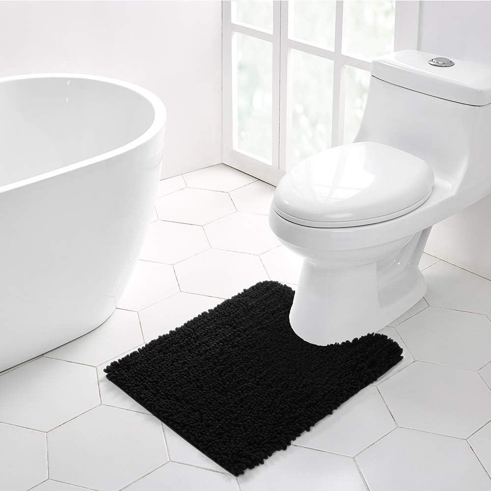 Walensee Bathroom Rug Non Slip Bath Mat (24x17 Inch Blush) Water Absorbent Super Soft Shaggy Chenille Machine Washable Dry Extra Thick Perfect Absorbant Best Small Plush Carpet for Shower Floor