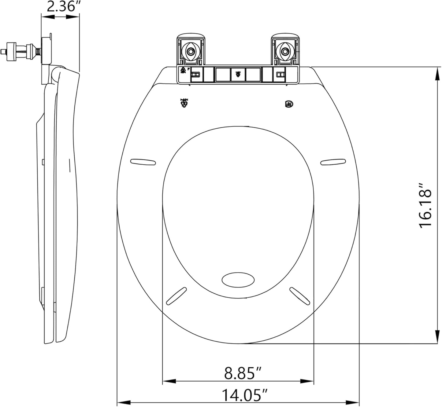 White Elongated Toilet Seat, Slow Close Toilet Cover Seat for Easy Clean and Stain-Resistant, Plastic Toilet Seat with Cover, Quick-Release Hinges and Quick-Attach Hardware