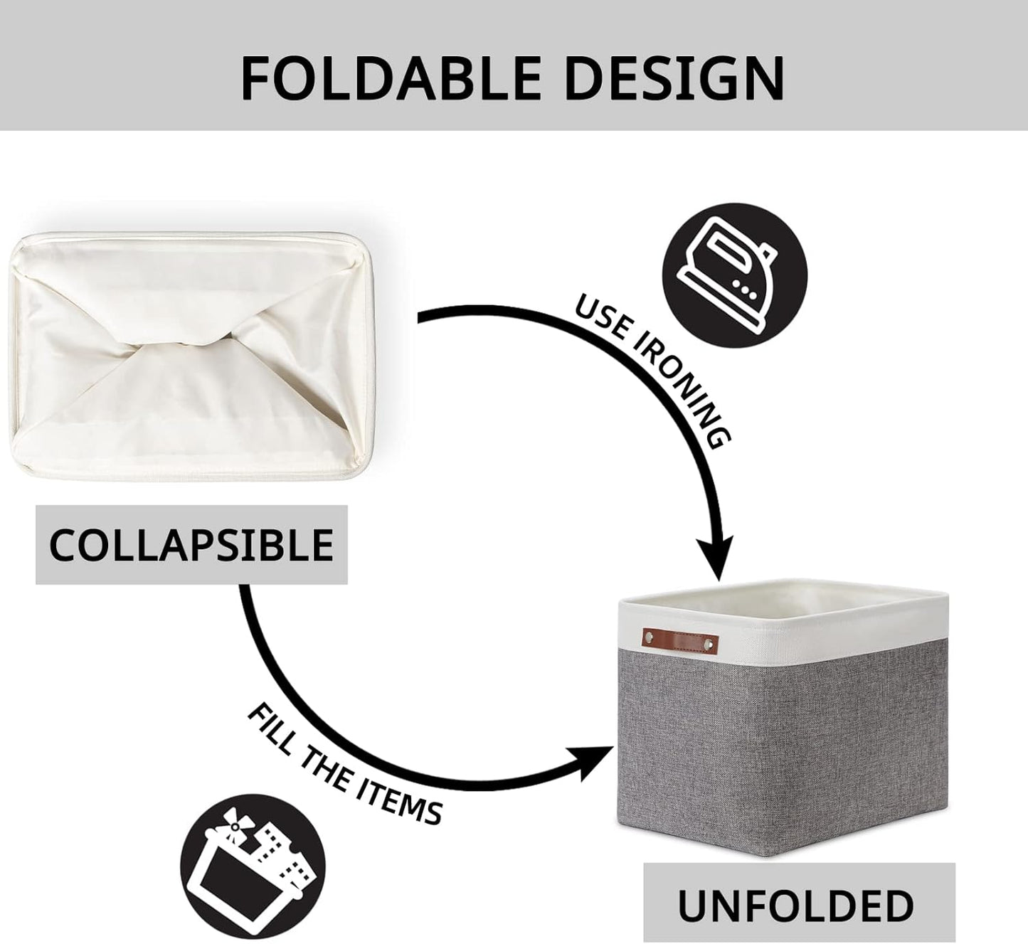 DULLEMELO Storage Baskets for Shelves, Fabric Collapsible Rectangular Storage Bins for Shelves, Closets, Nursery, Home, Office, Empty Gift Baskets (White&Teal)