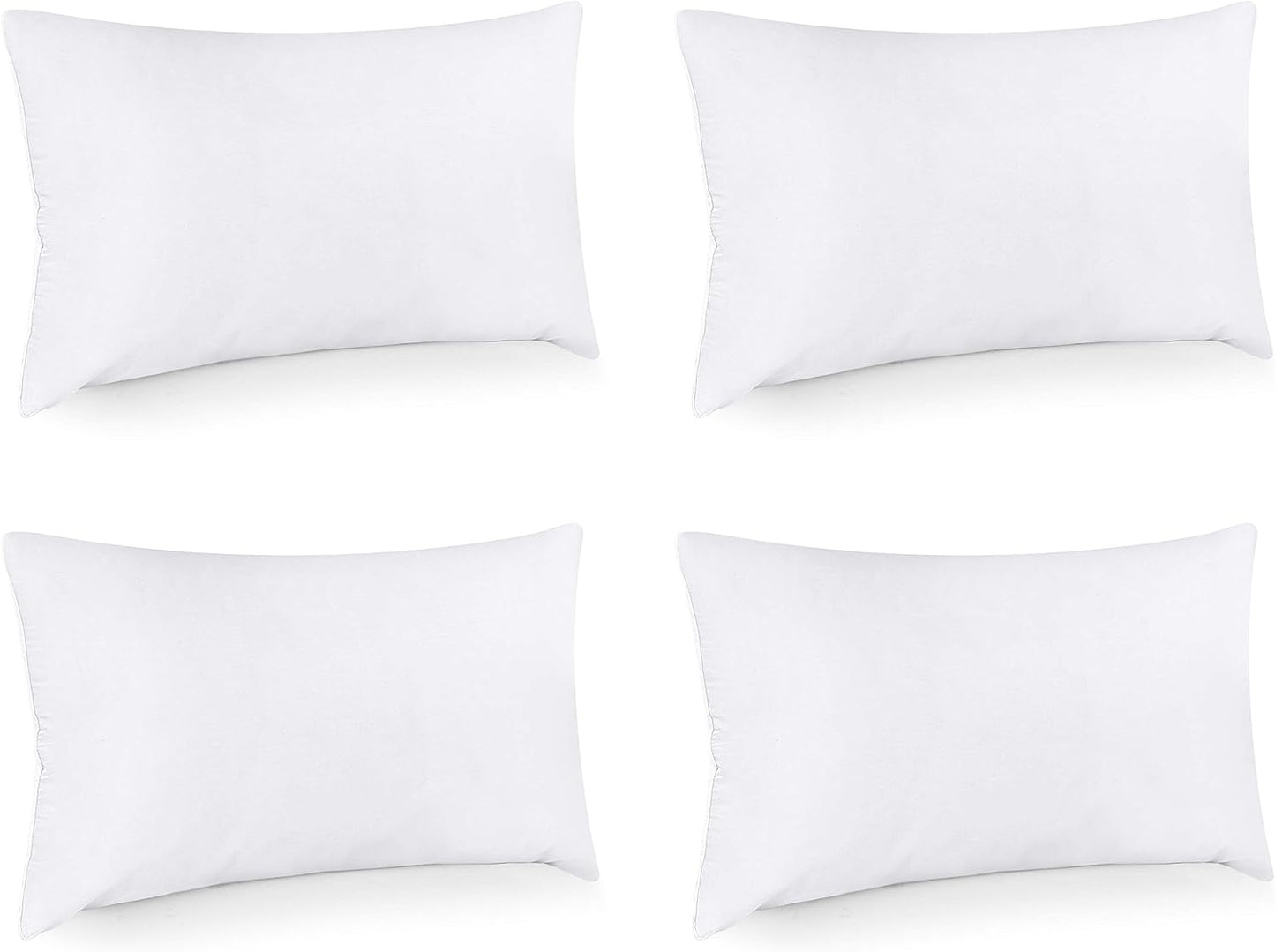 Utopia Bedding Throw Pillows (Set of 4, White), 18 x 18 Inches Pillows for Sofa, Bed and Couch Decorative Stuffer Pillow