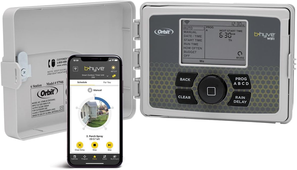 Orbit B-hyve 12-Zone Smart Sprinkler Controller | Indoor & Outdoor Wi-Fi Irrigation Timer with App Control