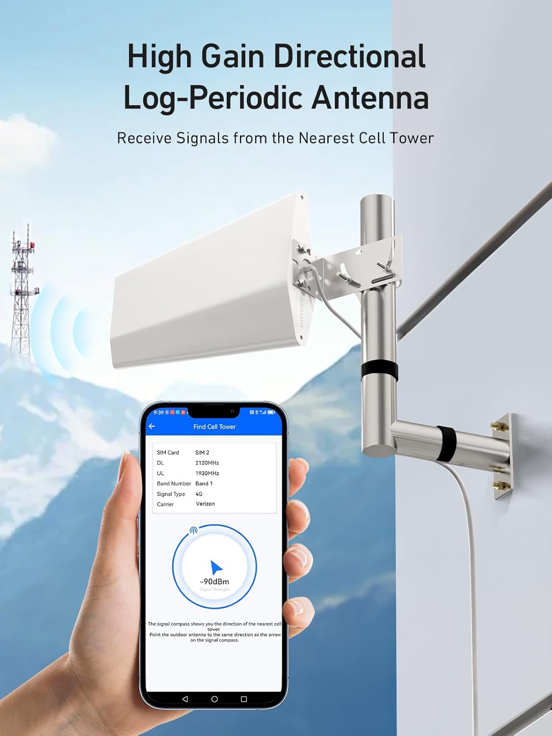 ANNTLENT Cell Phone Signal Booster for House 3G 4G LTE 5G Compatible with All Carriers on Band 25/2/66/4/7/5/12/17, Cell Booster with Omni Antenna and LCD Display, APP Adjust | ISED Approved