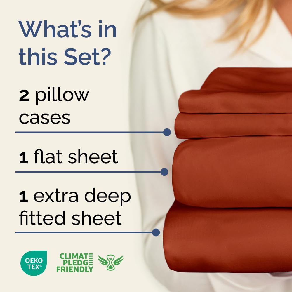 Extra Deep Queen Sheet Set - 6 Piece Breathable & Cooling Sheets - Hotel Luxury Bed Sheets Set - Easy & Secure Fit - Soft, Wrinkle Free & Comfy Sheets Set - White Sheet Set w/Extra Deep Pockets
