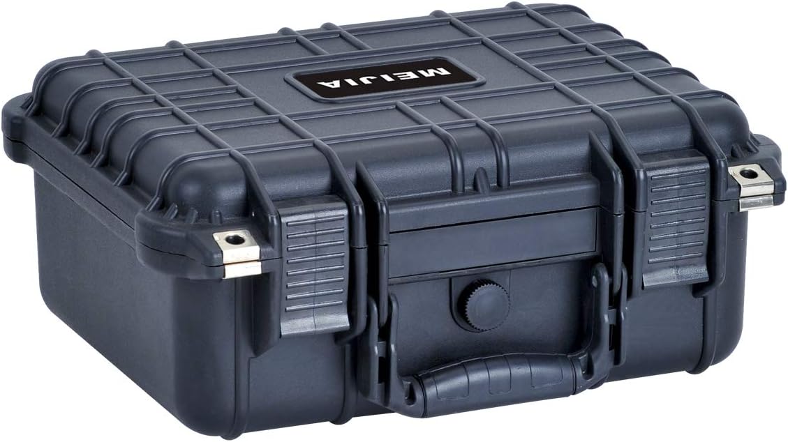 MEIJIA Portable All Weather Waterproof Protective Case,Hard Case,Camera Case with Customized Fit Foam,Fit Use of Drones,Camera,Equipments,Pistols,13.35 x11.63x5.98inches (Yellow)