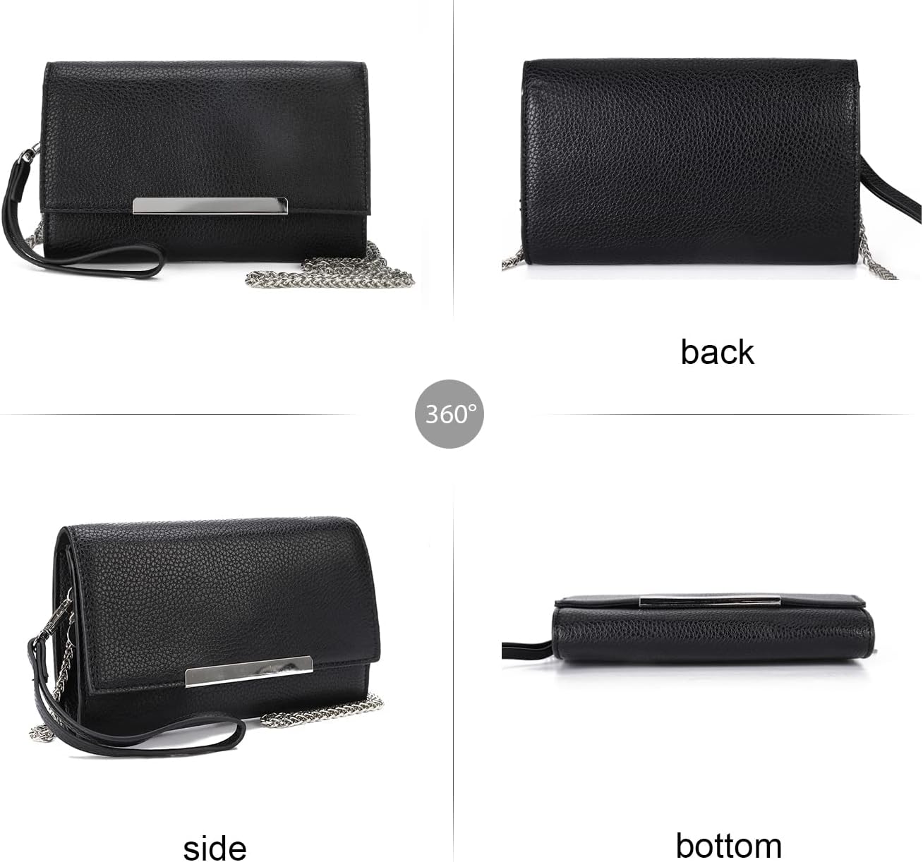 AFKOMST Small Clutch Purses for Women Summer Crossbody Bags and Straw Wristlet Handbags with Chain Strap