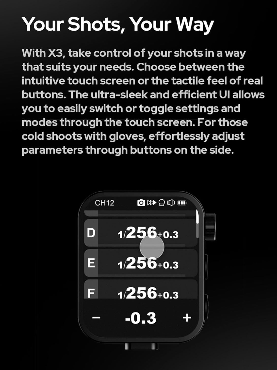 Godox X3S X3 S X3-S TTL Wireless Flash Trigger for Sony Camera, OLED Touchscreen Flash Transmitter,Built-in Lithium Battery Support Quick Charge(Godox Xpro-S/XProII-S Upgrade Version)