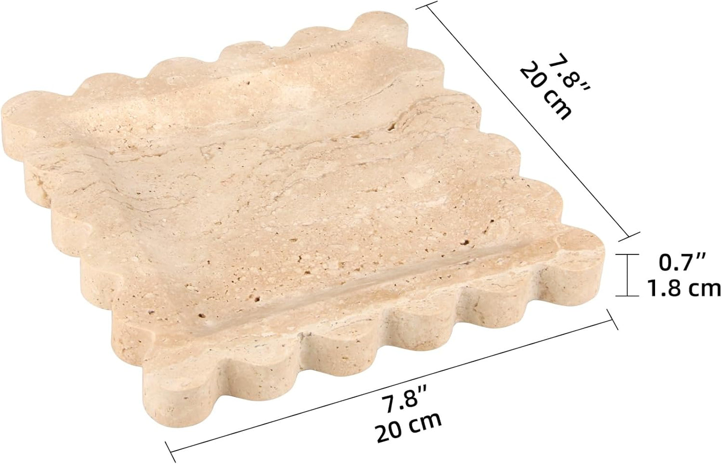 HESHIBI Marble Decorative Tray, Square, 8x8 inches, Rosso Lepanto, Luxury Natural Stone, Bathroom Vanity, Dresser Top, Kitchen Sink, Trinket Ring Tray