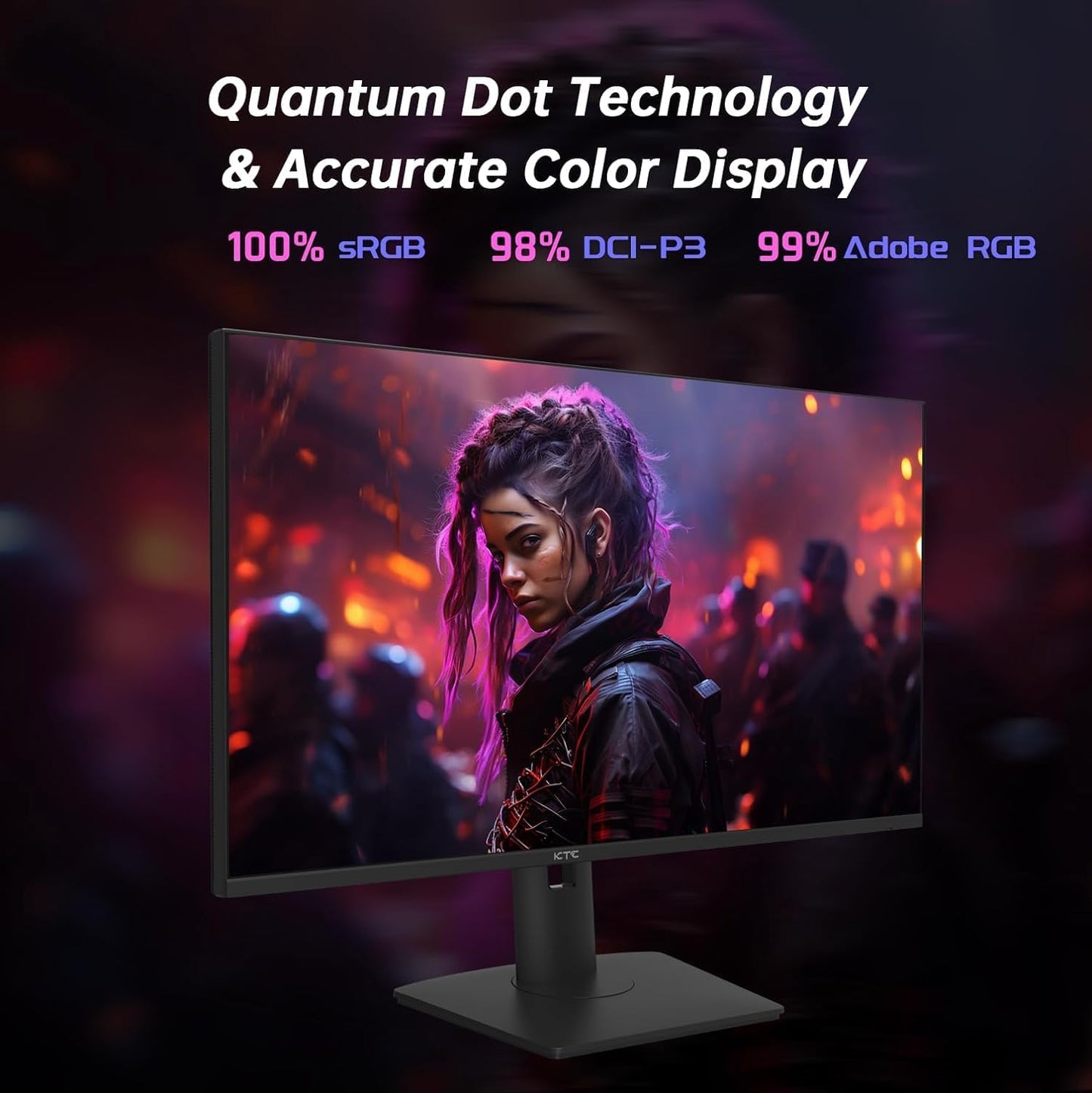 KTC 32 Inch 2K Computer Monitor, IPS 1440p Monitor with Ultra-Thin Bezels, HDR10, Freesync/G-sync, HDMI/DP Ports, Tilt Adjustable, Eyecare, Ideal for Business, Office, and Casual Gaming