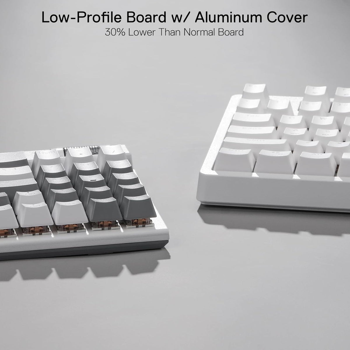 Redragon K655 75% RGB Wired Mechanical Gaming Keyboard, 78 Keys Hot-Swap Mechanical Keyboard w/Aluminum Cover Board, Upgraded Socket and Onboard Macro/Media Keys, Quiet Linear Red Switch - PuriLite