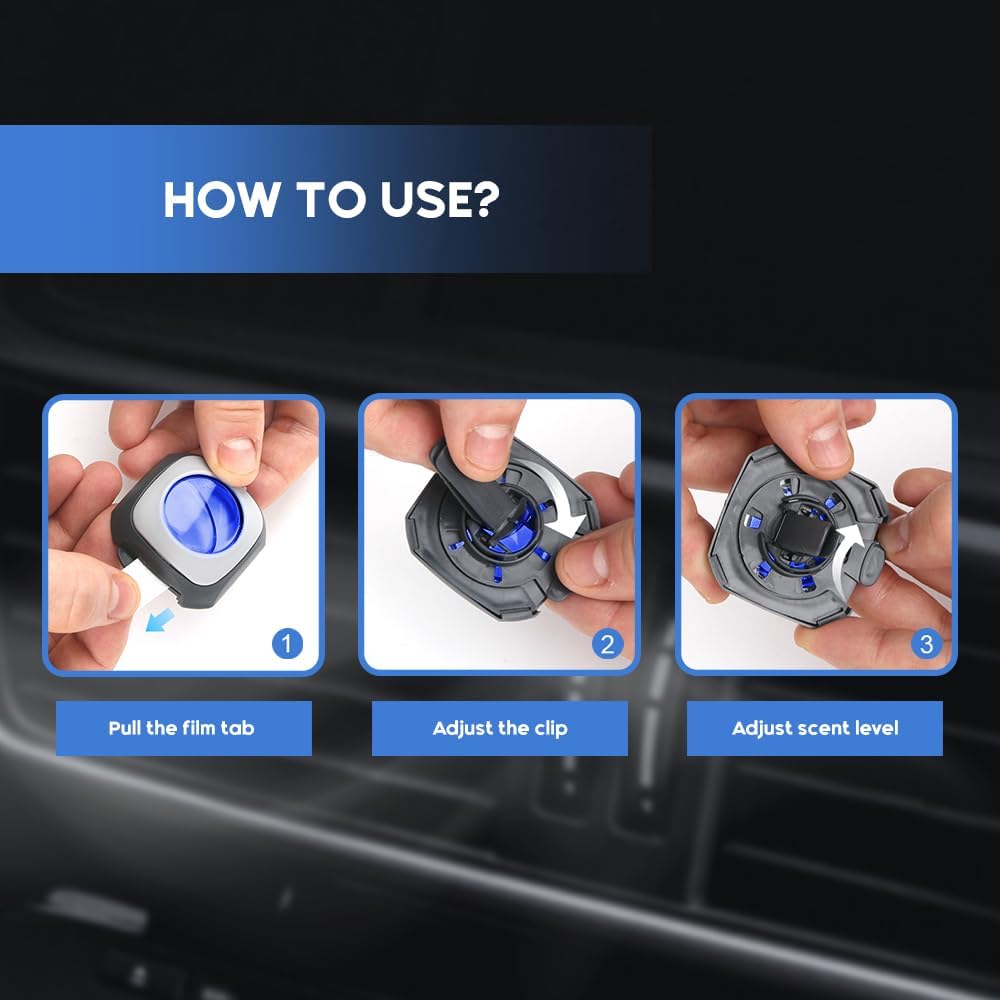 Air Jungles New Car Scent Car Air Freshener Clip, 6 Car Freshener Vent Clips, 4ml Each, Long Lasting Air Freshener for Car, Up to 180 Days Car Refresher Odor Eliminator