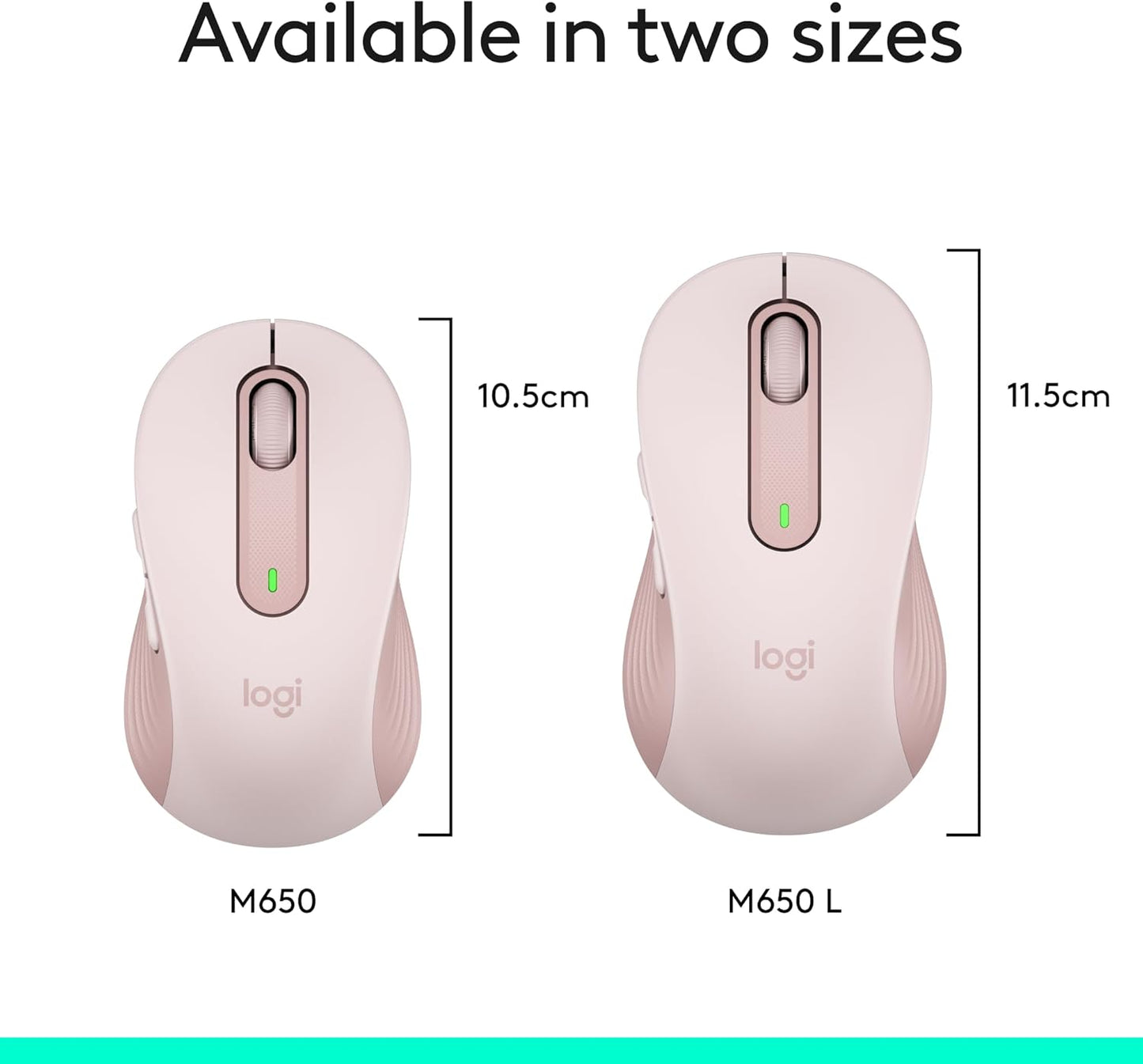 Logitech Signature M650 L Full Size Wireless Mouse - For Large Sized Hands, 2-Year Battery, Silent Clicks, Customizable Side Buttons, Bluetooth, for PC/Mac/Multi-Device/Chromebook - Black