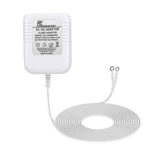 C Wire Adapter 24V AC Power Supply Doorbell Transformer Compatible with Ring, Nest, Ecobee and Honeywell, Smart Thermostat, 26 ft, with Nail Clips - PuriLite